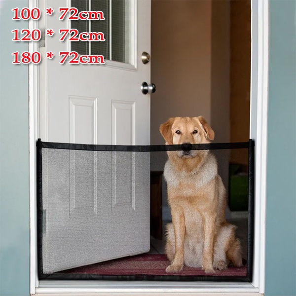Pet Barrier Fences Portable Folding Breathable Mesh Dog Gate Pet