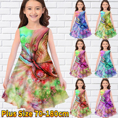 butterfly, Sleeveless dress, girls dress, Plus Size