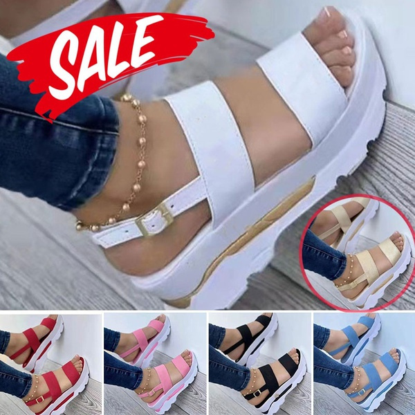 platform sandals white bottom