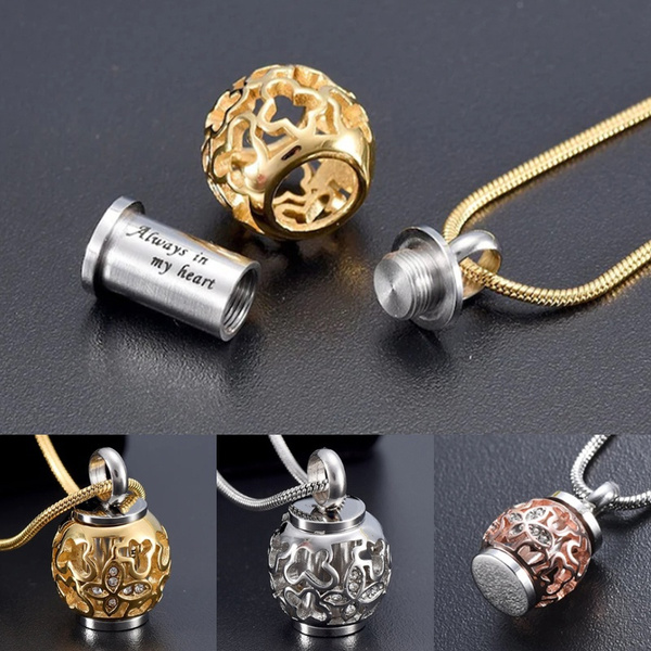 Stainless Steel Butterfly Locket Urn Necklace For Human Ashes Pet Urn Memorial Jewelry Cremation