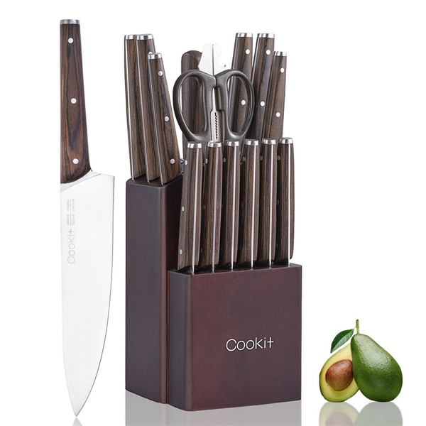 Kitchen Knife Sets, 15 Piece Knife Sets with Block for Kitchen Chef