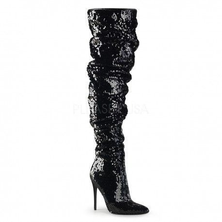 Green sequin best sale thigh high boots