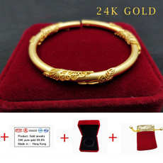 goldplatedbracelet, 24kgoldbangle, gold, Bracelet