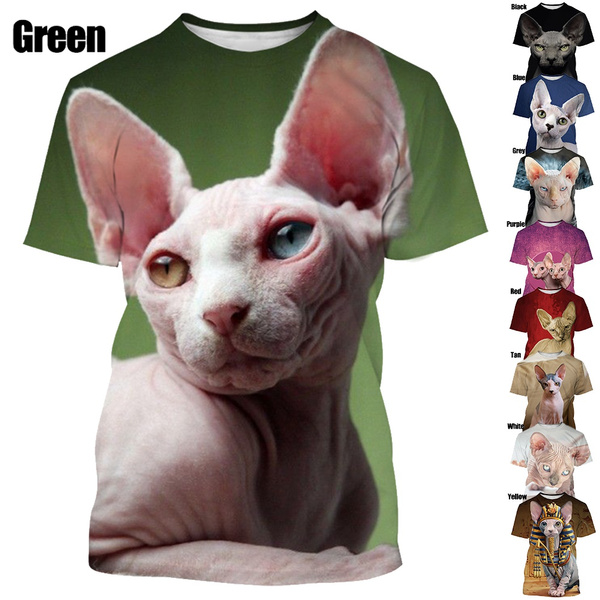 2022 hotsale product Sphynx Animal TShirt hairless cat in all its