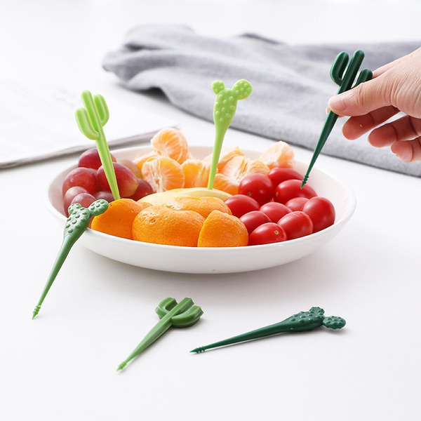 Cartoon Fruit Fork Set Sandwich Stick Twisted Party Buffet Desserts