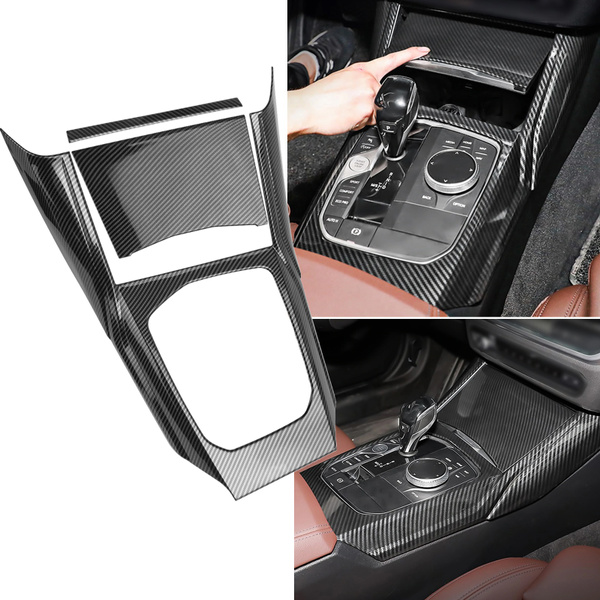 Carbon Fiber Pattern Interior Center Console Gear Shift Box Panel Frame ...