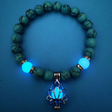 Charm Bracelet, Beaded Bracelets, Turquoise, lotusbracelet