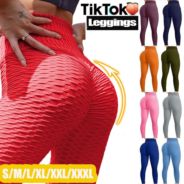 Famous Tiktok Womens Anti Cellulite Leggings Sports Pants High Waisted Yoga  Leggings Running Trousers Compression Push Up Fitness Textured Leggings