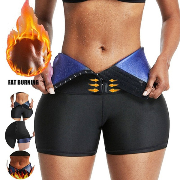 Women High Waist Sweat Sauna Short Pants Body Shaper Weight Loss Workout  Slimming Training Pants Waist Trainer Shapewear Tummy Control Fat Burning  Thermo Leggings