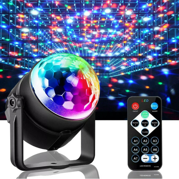 Remote Control LED Disco Stage Light Magic Crystal Ball RGB Rotating