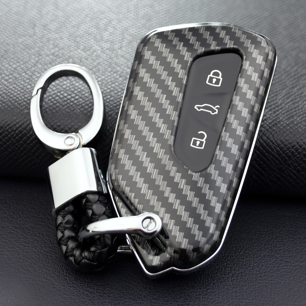 Carbon Fiber Car Key Fob Chain Cover Case Shell For VW Golf GTI MK8 ID