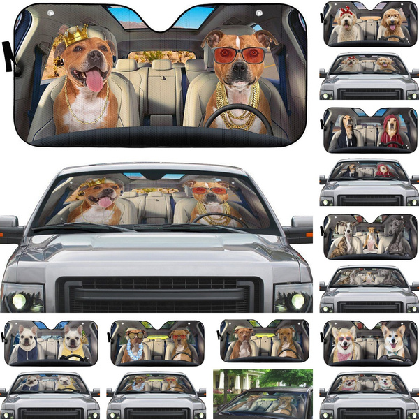 Dog Family Car Window Covers Foldable Windscreen Cover Block Uv Dog Family Car Window Covers Foldable Windscreen Cover Block Uv