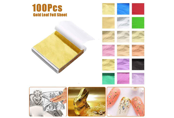 100 Sheets Gold Leaf Foil Sheet Gold Foils for Art Crafts Design Gilding  Framing Scrap Home Decoration Ceiling Ornaments Art Supplies