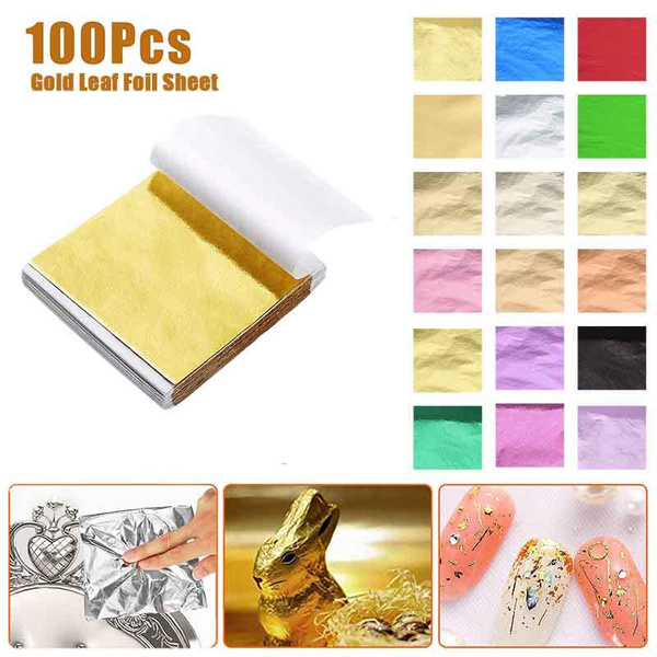 100 Sheets Gold Leaf Foil Sheet Gold Foils for Art Crafts Design Gilding  Framing Scrap Home Decoration Ceiling Ornaments Art Supplies