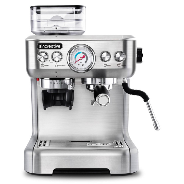 Coffee Maker w/ Grinder and Steam Wand 