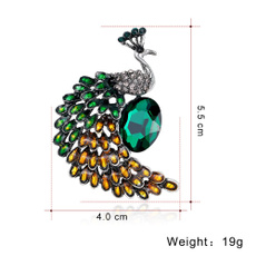peacock, DIAMOND, Jewelry, Pins