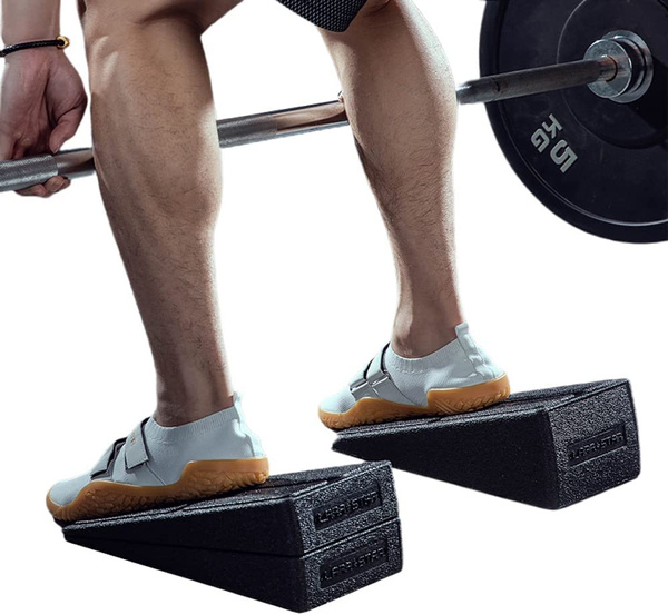 KIITLY | Cork Squat Wedge Block (2Pcs) with a Yoga Resistance Band and Gym Bag – Non Slip Heel