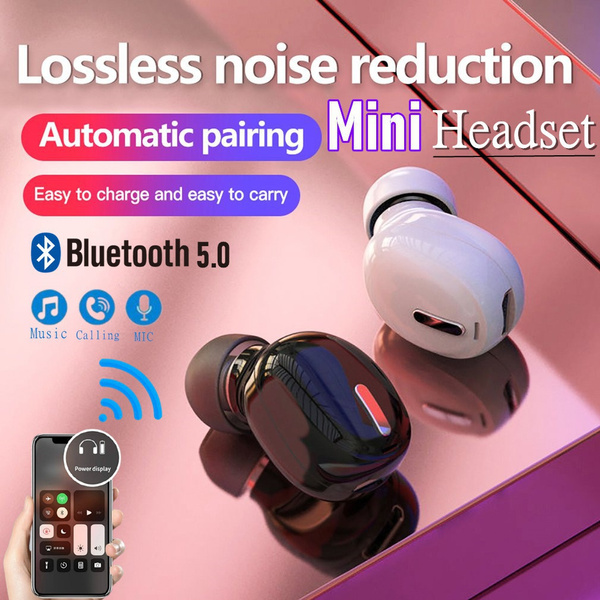 Mini Single InEar Wireless 5.0 Earphone HiFi Headset Mic Sports