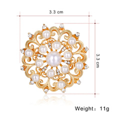 pearls, Flowers, Rhinestone, Pins