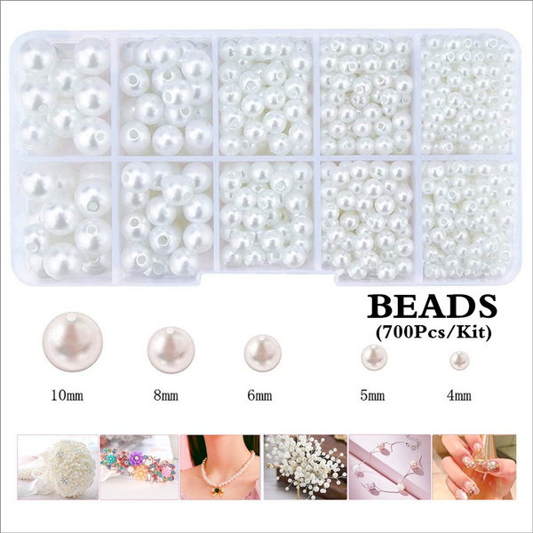 700 Pcs Pearl Beads For Jewelry Making Crafting Bracelet Necklace