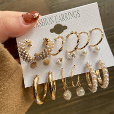 Set, Jewelry, gold, pearls
