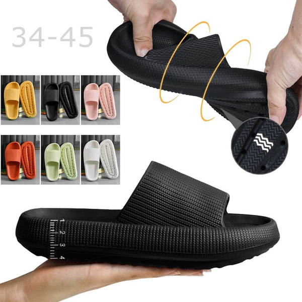 Buy YOURVALUES Pillow Slides Slippers for Men and Women Massage Shower  Sandals Quick Dry Open Toe Slipper with Non-Slip Sole for Indoor&Outdoor,  Black, 7-8 Women/6-7 Men at Amazon.in