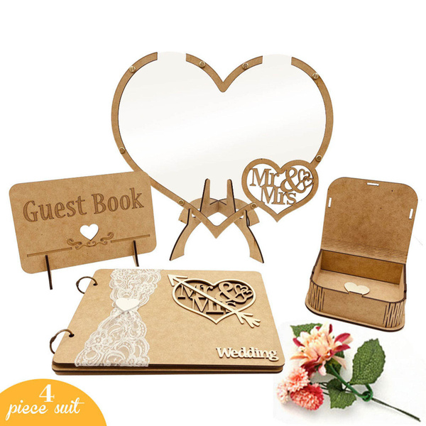 Vienrose Wedding Guest Book Set With A Pen And A