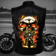 leathervestsformenmotorcycle, motorcyclevestleather, skullleatherjacket, Fashion