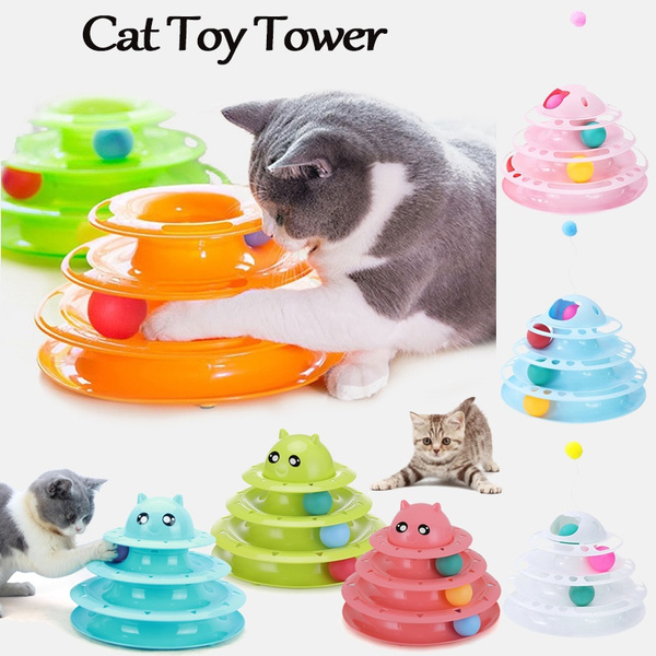 pet cat toys 3 level towers