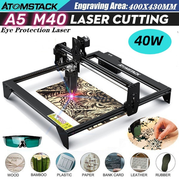 Upgraded ATOMSTACK 40W Laser Engraver, A5 M40 CNC Laser Engraver and ...