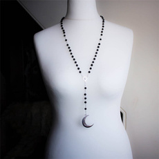Goth, crescentlongnecklace, Jewelry, Gifts