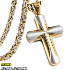 titanium steel, polished, Cross necklace, Cross Pendant