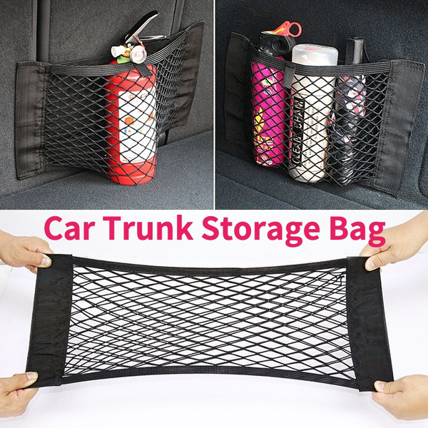 Back Rear Trunk Seat Storage Bag Car Trunk Storage Mesh Auto Organizer