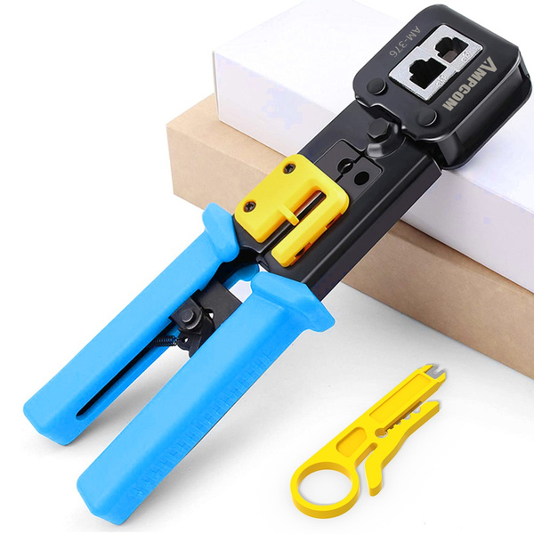 RJ45 Crimp Tool AMPCOM Pass Through Cat5 Cat5e Cat6 Crimping Tool ...