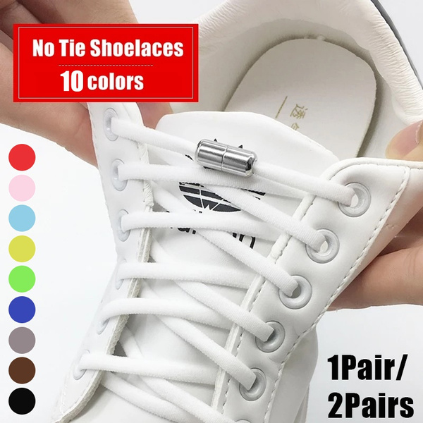 2/1Pair Elastic Laces Sneakers No Tie Shoelaces Flat Shoe Laces