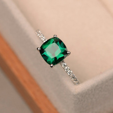 Sterling, emeraldring, Engagement Ring, Engagement