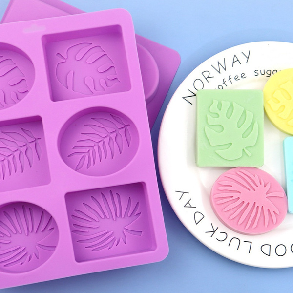 6 Cavity Palm Leaf Shape Silicone Soap Mold DIY Handmade Soap Making