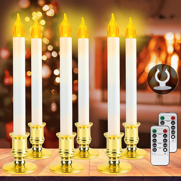 Christmas Window Candles Lights 6 Pack Battery Operated Flameless