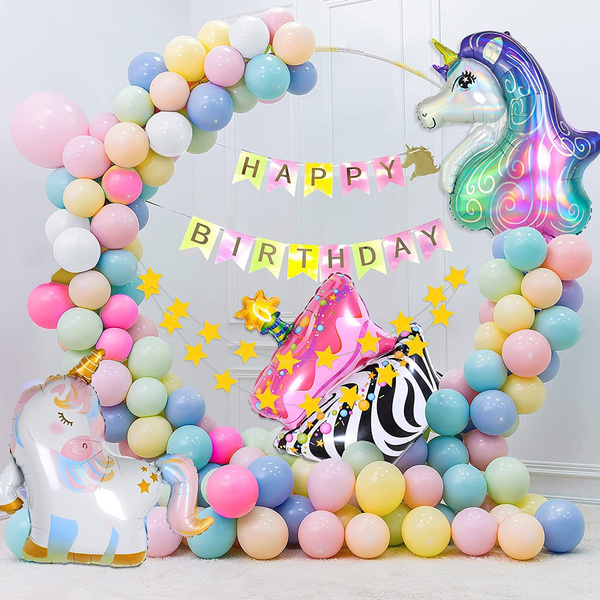 56pcs Unicorn Birthday Decorations for Girls, Kids Unicorn Party