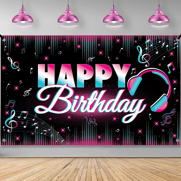 Big 72x44 Inch Tik Tok Birthday Banner - Tik Tok Party Decorations for ...