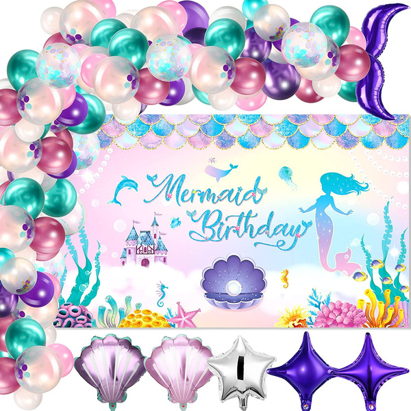 Mermaid Birthday Party Decorations Mermaid Theme Balloons Decorative ...