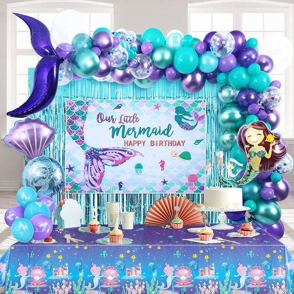 Little Mermaid Party Decorations Birthday Supplies for Girls Mermaid ...