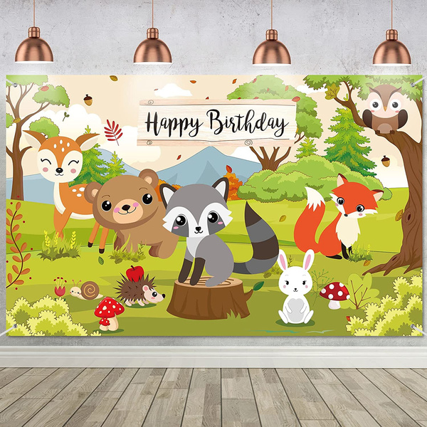 Woodland Party Supplies Woodland Birthday Backdrop Forest Friends