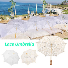 embroideryumbrella, Umbrella, Lace, Wooden