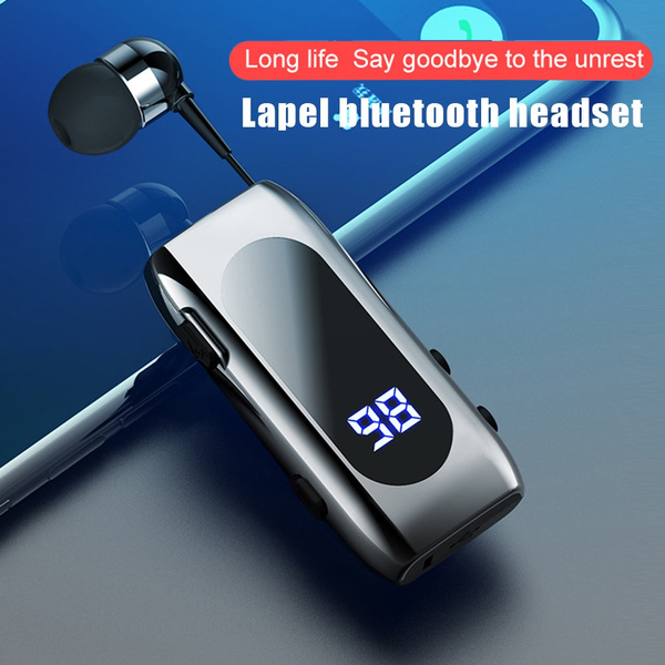 Auricolare Lavalier Bluetooth K5.5 Retrattile - Con Vibrazione E Microfono, Nero - Foto 5