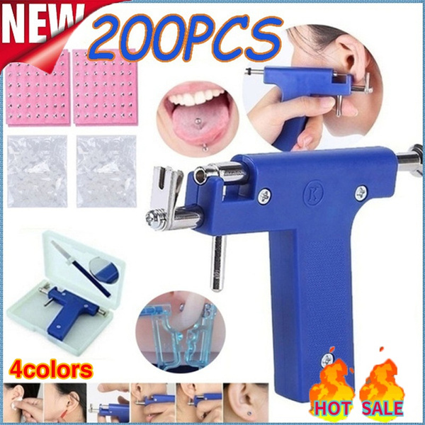 Professional Ear Piercing Gun Tool Set Ear Studs Steel Ear Nose Navel ...