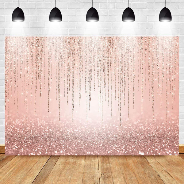 Rose Gold Glitter Backdrop 7x5ft Sweet 16th Girls Birthday Party Decorations Photo Backdrops 3813