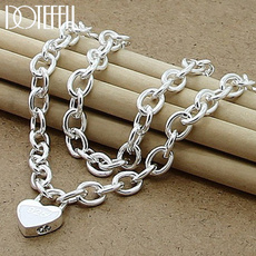 Sterling, Heart, 925silverchain, Fashion