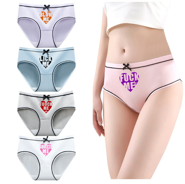 Shindn Funny Underwear for Women Sexy Women Squeeze Me Prints Naughty