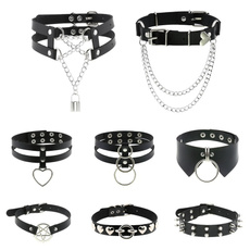Cheap Choker Necklaces, rivetnecklacechoker, Goth, punk necklace